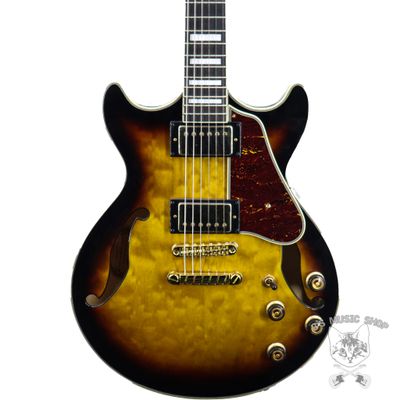 Ibanez Artcore Expressionist AM93QM Electric Guitar - Antique Yellow Sunburst