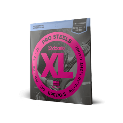 45-130 Regular Light 5-String, Long Scale, XL ProSteels Bass Strings
