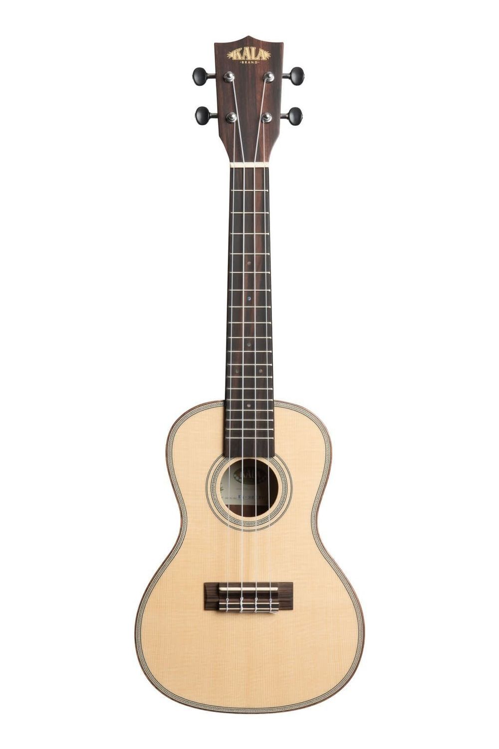 Kala Solid Spruce Striped Ebony Concert Ukulele