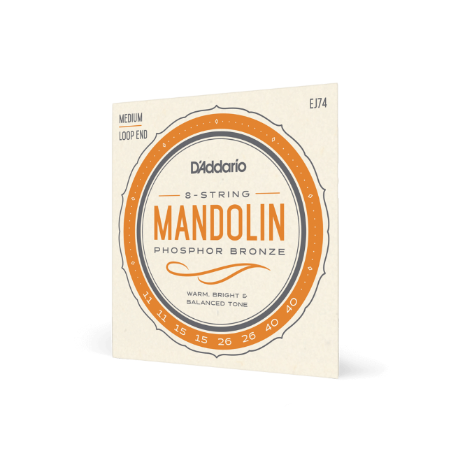 D&#39;Addario EJ74 Mandolin Strings, Phosphor Bronze, Medium, 11-40