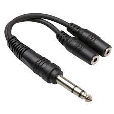 Hosa - Y Cable, 1/4 in TRS to Dual 3.5 mm TRSF