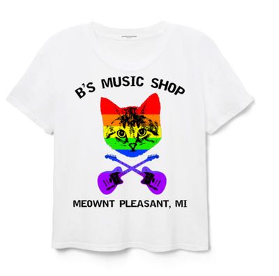 B&#39;s Music Shop Pride White T-Shirt