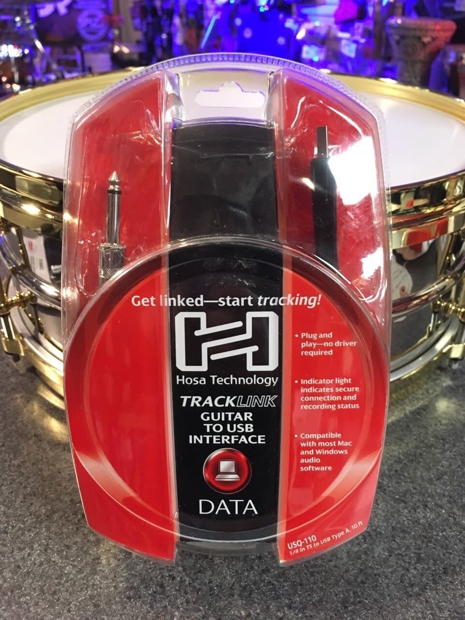 Hosa - TRACKLINK Guitar to USB Interface, 1/4 in TS to USB Type A, 10 ft