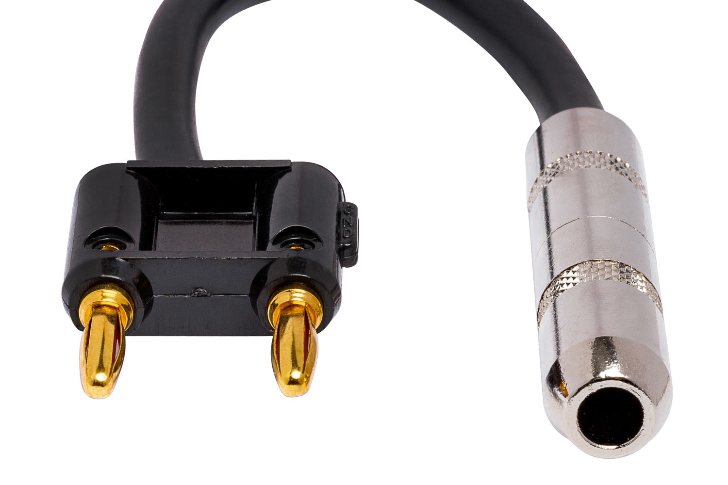 Hosa - Speaker Adapter, Hosa 1/4 in TS to Dual Banana, 6 in, Black