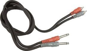 Hosa - Stereo Interconnect, Dual 1/4 in TS to Dual RCA, 1 m