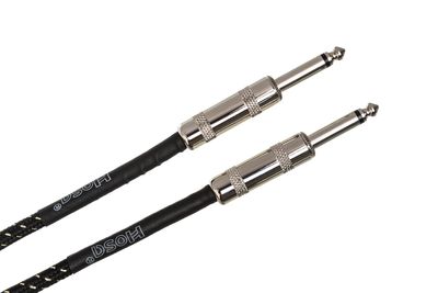 Hosa - Cloth Guitar Cable, Hosa Straight to Same, 18 ft, Black/Gold