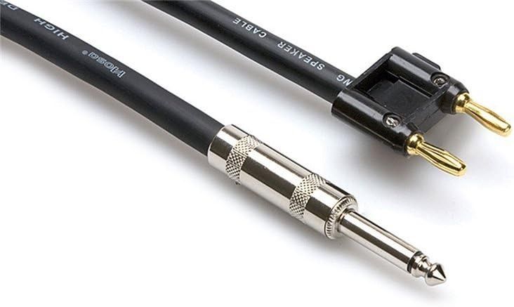 Hosa - Speaker Cable, Hosa 1/4 in TS to Dual Banana, 50 ft