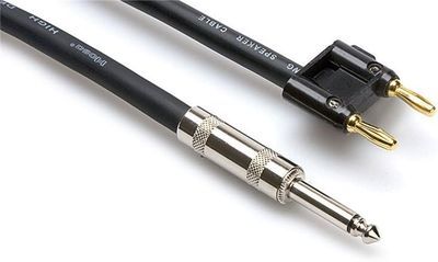 Hosa - Speaker Cable, Hosa 1/4 in TS to Dual Banana, 50 ft