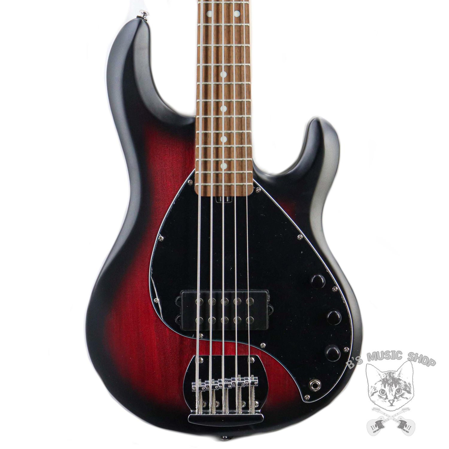 Sterling by Music Man SUB Series StingRay5 in Ruby Red Burst Satin, 5-String