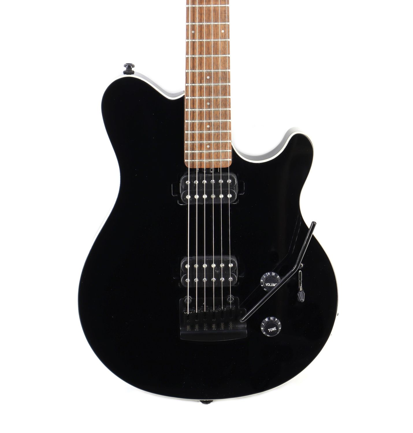 Sterling by Music Man SUB Series Axis in Black with White Body Binding