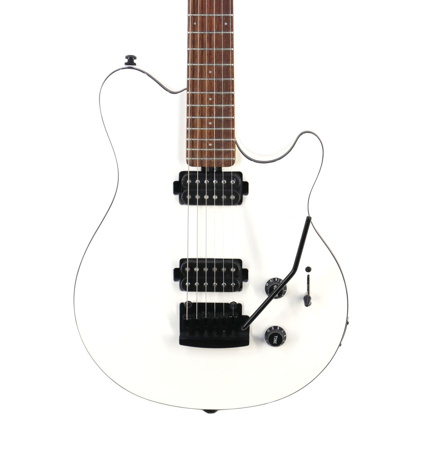 Sterling by Music Man SUB Series Axis in White with Black Body Binding