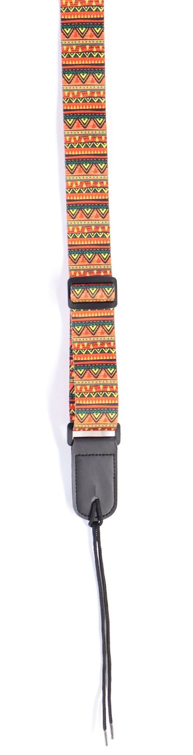 Poly Uke Strap - Red/Orange Geometric