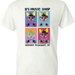 B&#39;s Music Shop Pop Art Danger Cat Shirt