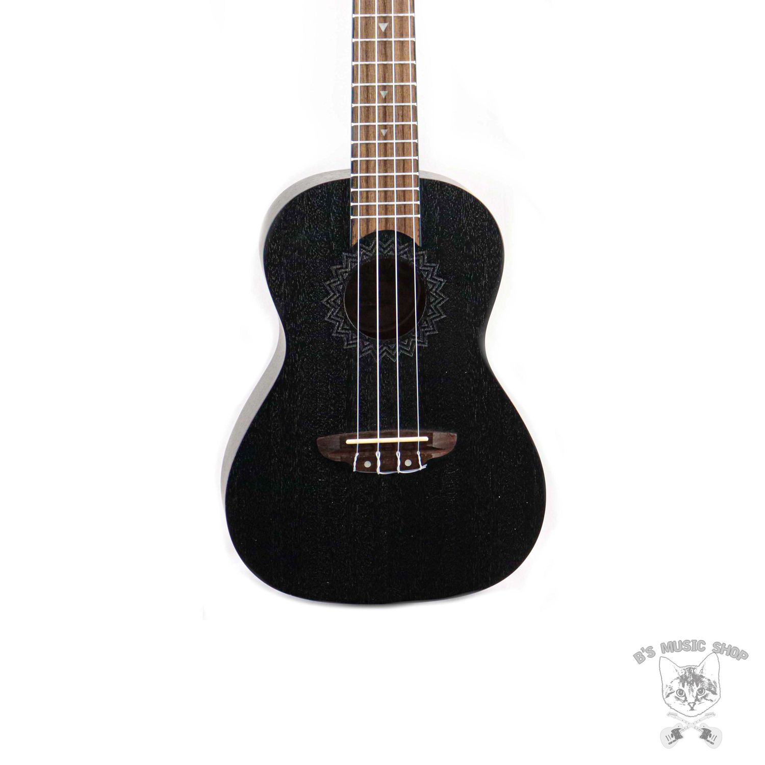Luna Vintage Mahogany Concert Ukulele - Black Satin