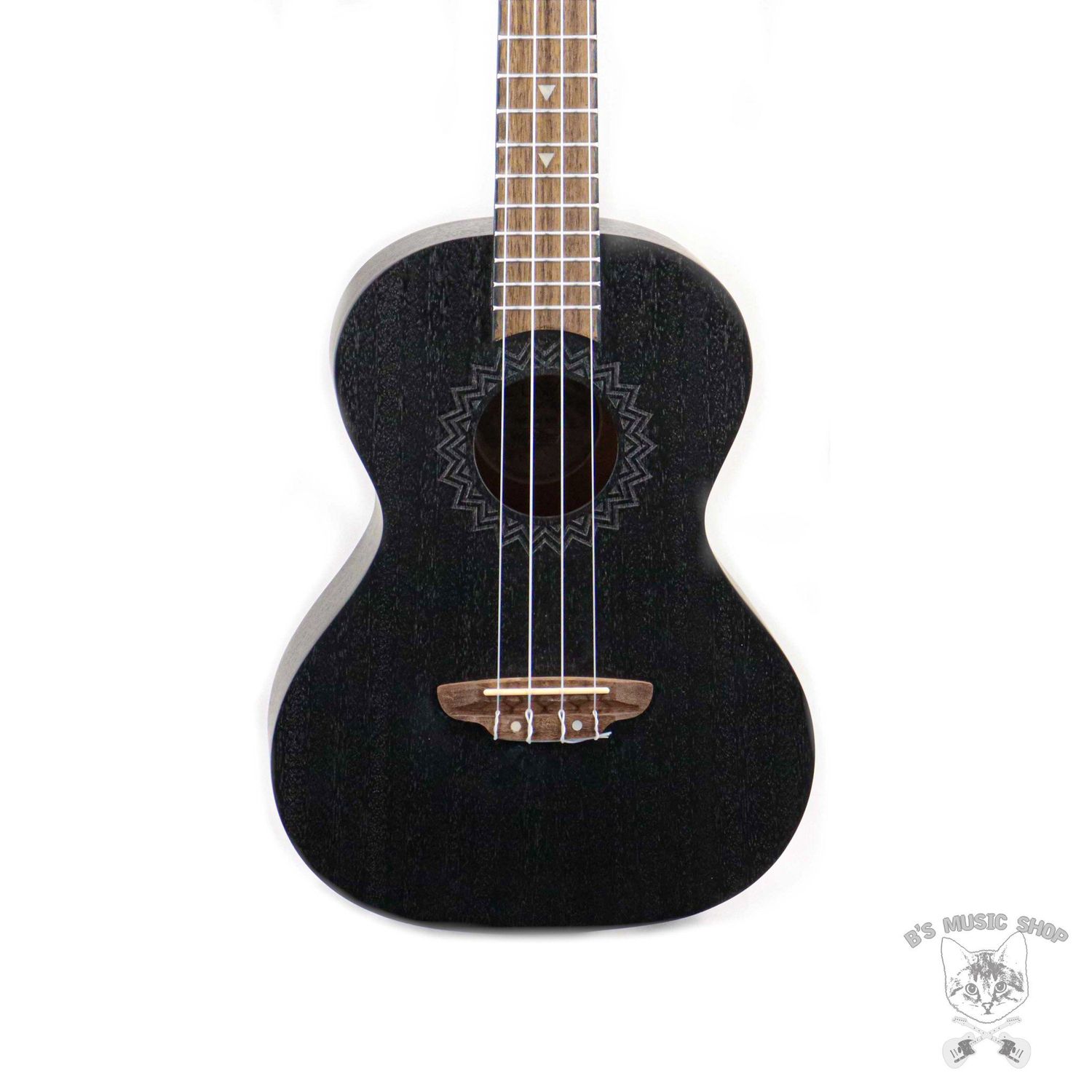 Luna Vintage Mahogany Tenor Ukulele - Black Satin