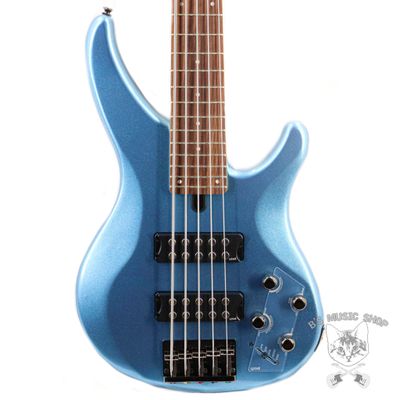 Yamaha TRBX305 FTB 5-string, Factory Blue, mahog body, 5-pc maple/RW nk, M5 HB pu, 2-band EQ, Performance EQ switch