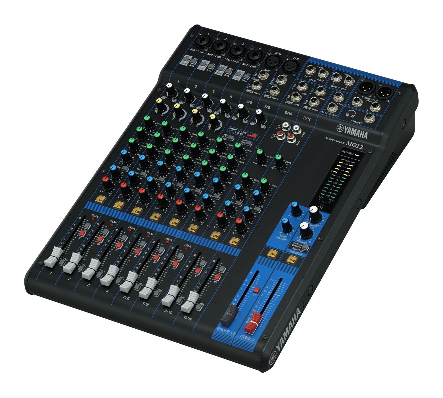 Yamaha MG12 12-input, 4-bus mixer  4 channels of single-knob compression
