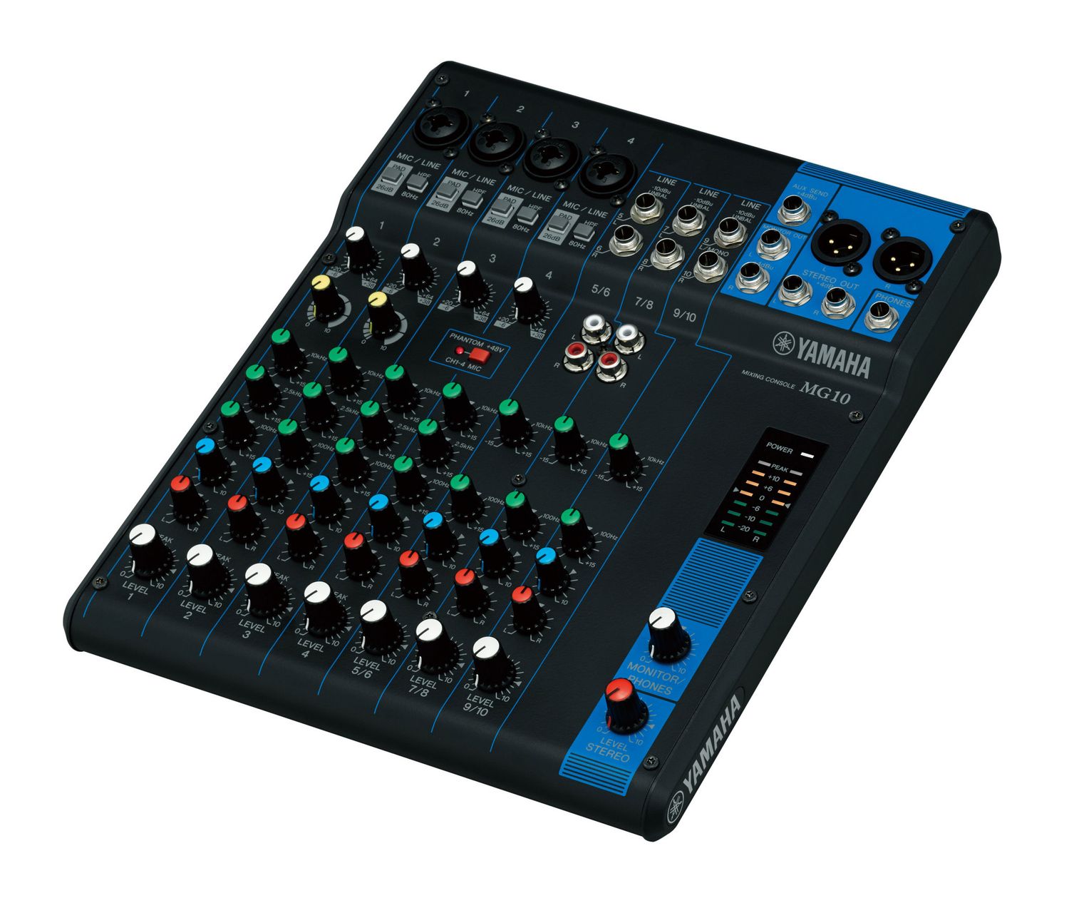 Yamaha MG10 10-input stereo mixer, 2 channels of single-knob compression