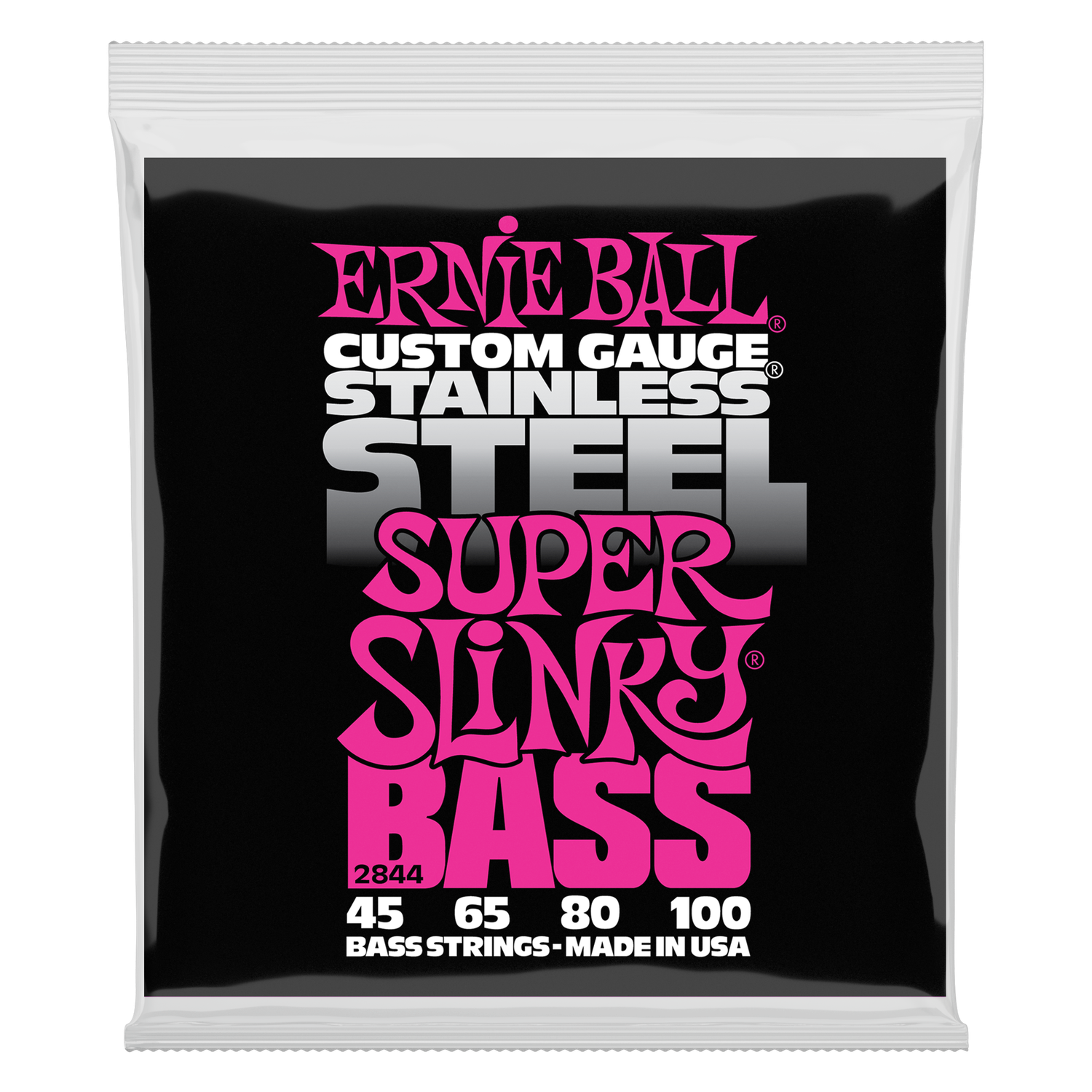 Ernie Ball Super Slinky Stainless Steel Electric Bass Strings - 45-100 Gauge