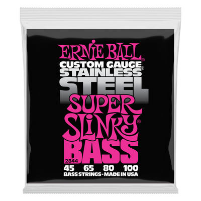 Ernie Ball Super Slinky Stainless Steel Electric Bass Strings - 45-100 Gauge