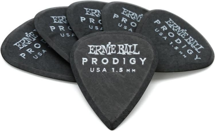 Ernie Ball 1.5mm Black Standard Prodigy Picks 6-pack