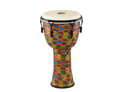 Meinl 12&quot; Mechanical Tuned Travel Series Djembe, Kenyan Quilt, Goat Head
