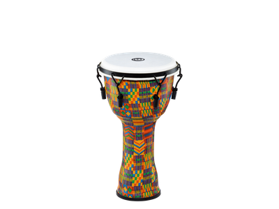 Meinl 10&quot; Mechanical Tuned Travel Series Djembe, Kenyan Quilt, Synthetic Head