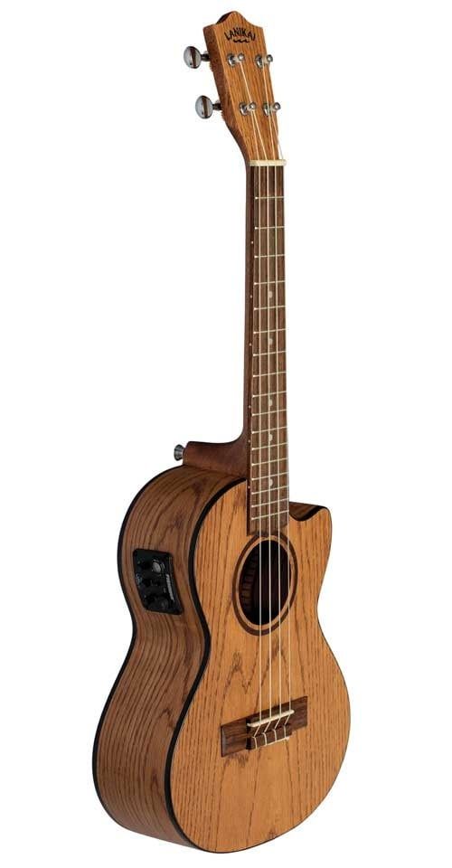 Lanikai Oak Cutaway Electric Tenor Ukulele w/Bag