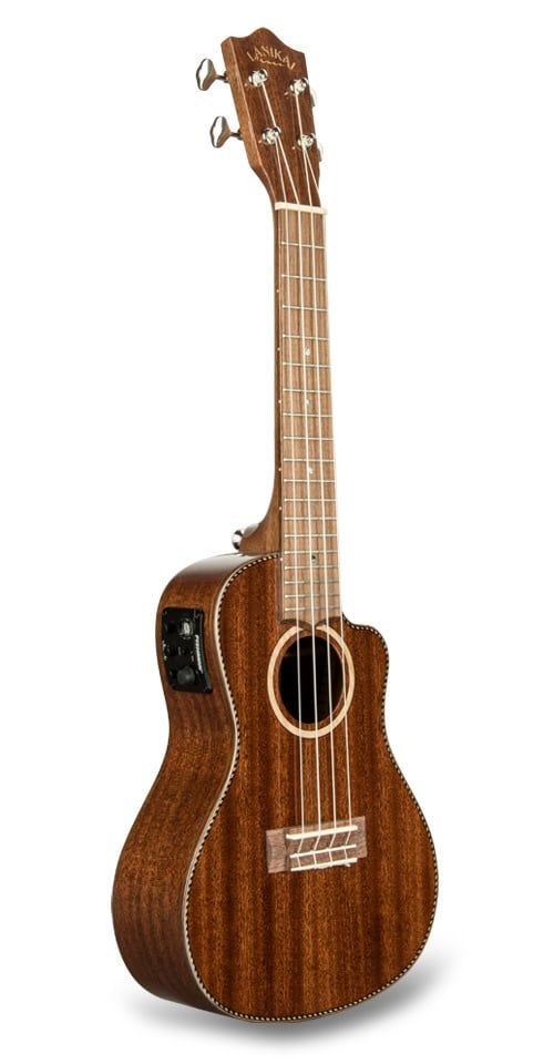 Lanikai All Solid Mahogany Cutaway Electric Concert Ukulele w/Case