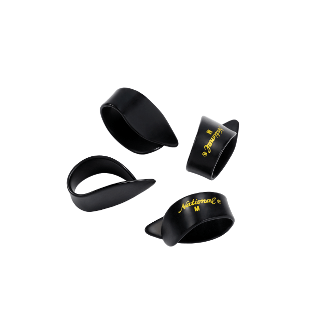 D&#39;Addario National Celluloid Thumb Picks, Medium Black - 4-Pack