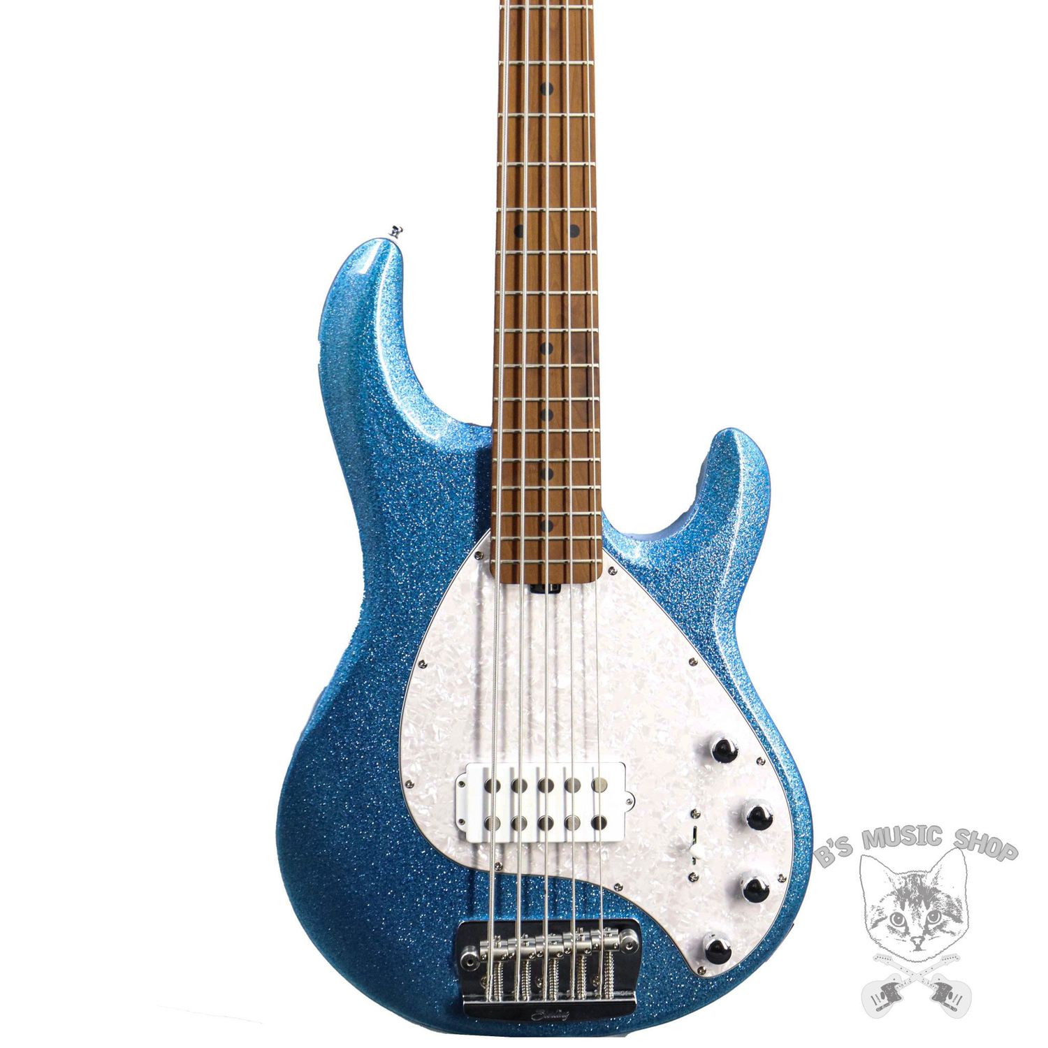 Sterling by Music Man StingRay RAY35 Sparkle in Blue Sparkle w/Gig Bag