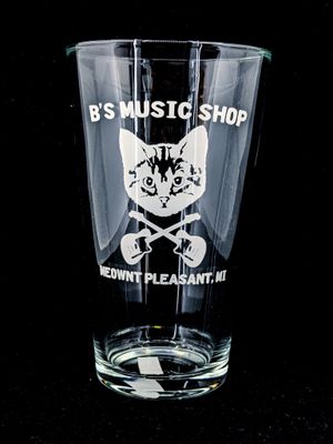 B&#39;s Music Shop Pint Glass