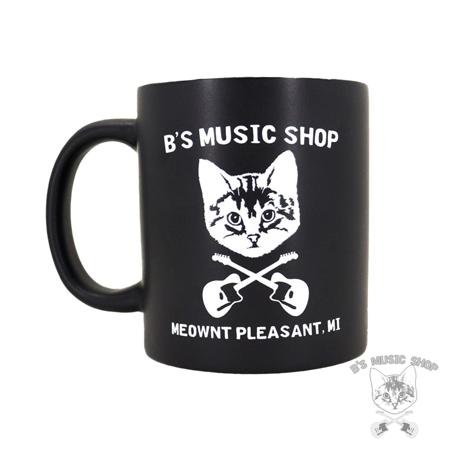B&#39;s Music Shop Coffee Mug - Matte Black &amp; Lime