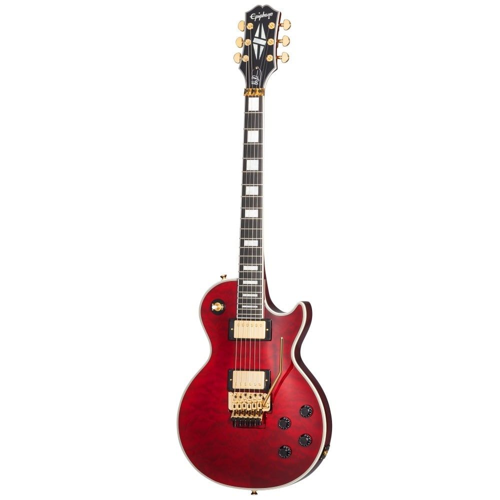 Epiphone Alex Lifeson Les Paul Custom Axcess Quilt (Incl. Hard Case) in Ruby