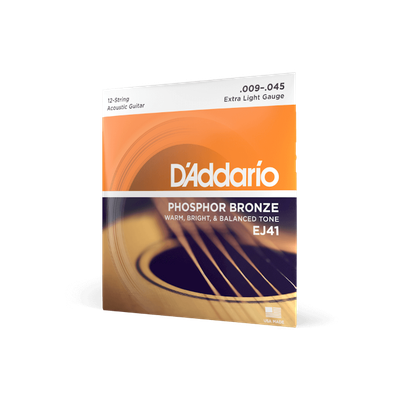 09-45 Extra Light 12-String, Phosphor Bronze Acoustic Guitar Strings