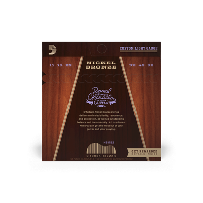 11-52 Custom Light, Nickel Bronze Acoustic Guitar Strings