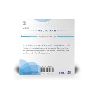 D'Addario Helicore Violin String Set, 4/4 Scale, Heavy Tension