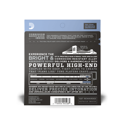45-130 Regular Light 5-String, Long Scale, XL ProSteels Bass Strings