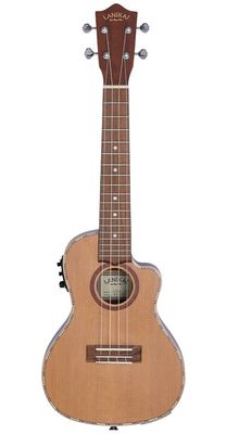 Lanikai Solid Cedar/Mahogany Cutaway Electric Concert Ukulele w/Bag