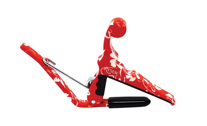 Kyser Quick-Change Ukulele Capo, Color: Red Hibiscus