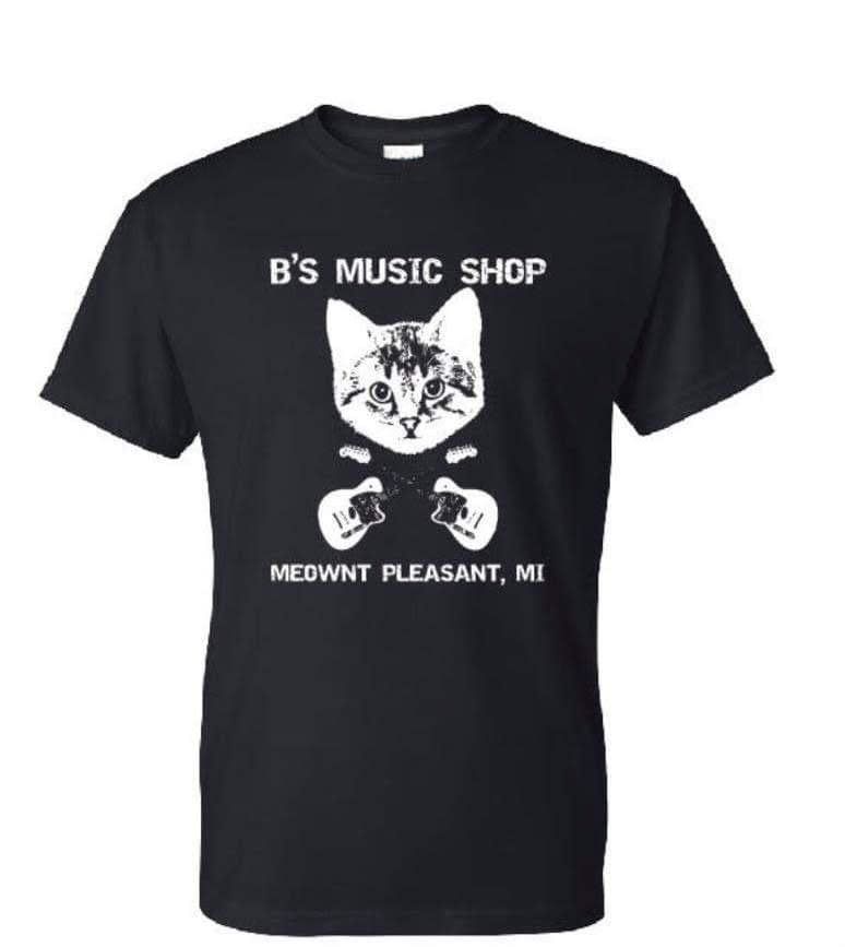 B’s Music Shop Danger Cat Signature T-Shirt, Size: Small