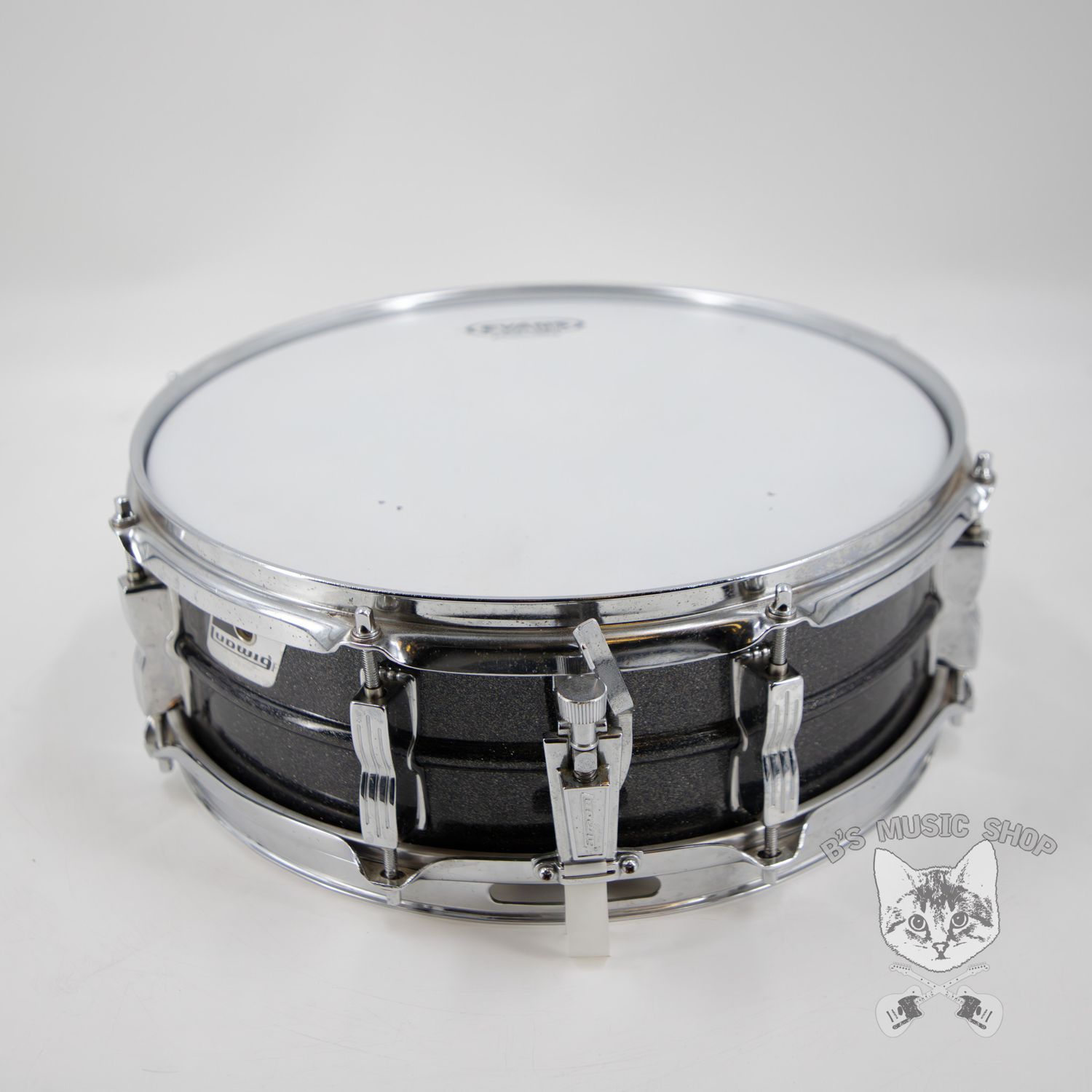 Used Ludwig LM404 Acorolite 5x14 Aluminium Snare in Black Galaxy