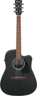 Ibanez PF54CEWKH - Weathered Black Open Pore Top, Open Pore Natural Back and Sides