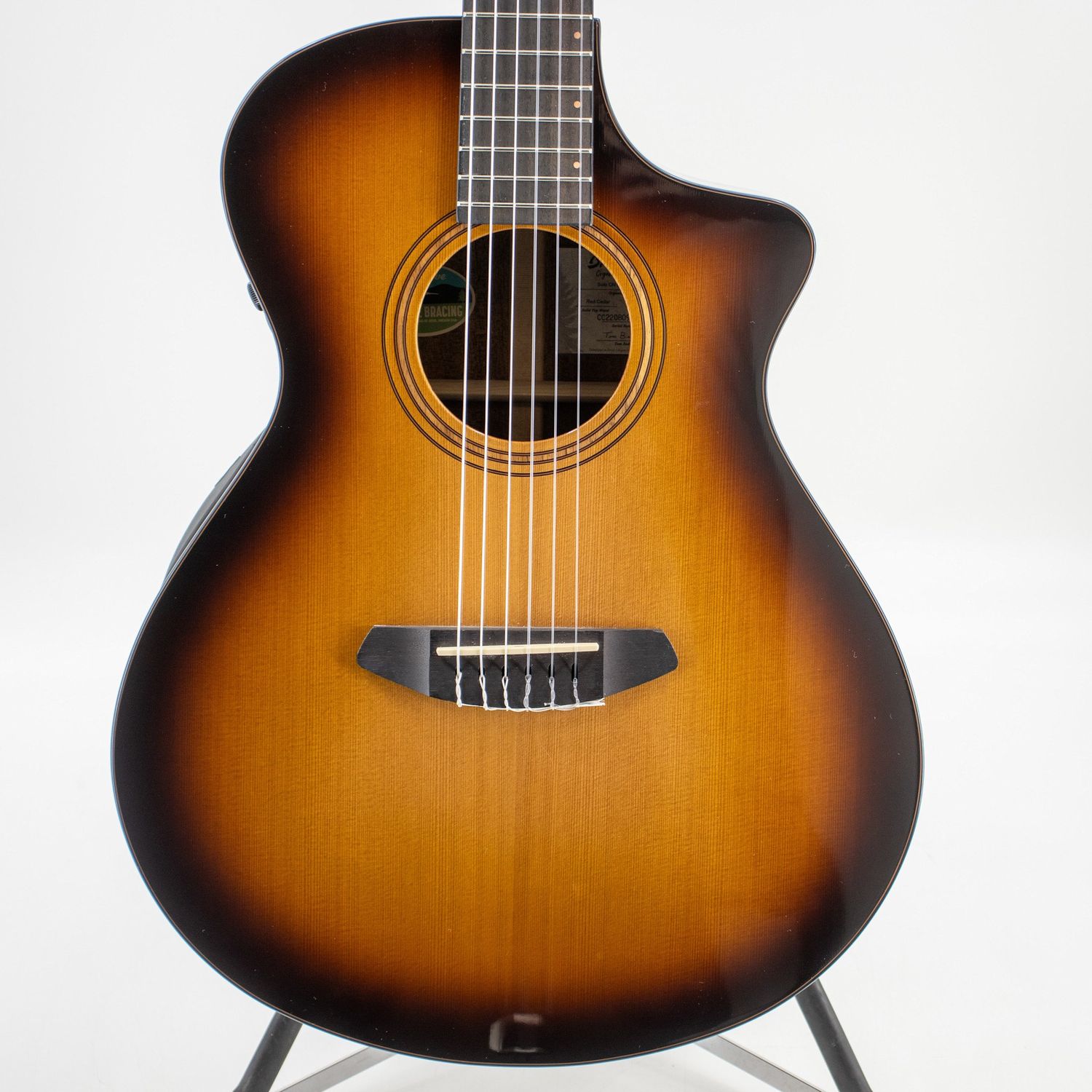 Used Breedlove Solo Pro Concert Edgeburst Nylon CE Red Cedar - African Mahogany w/ Case