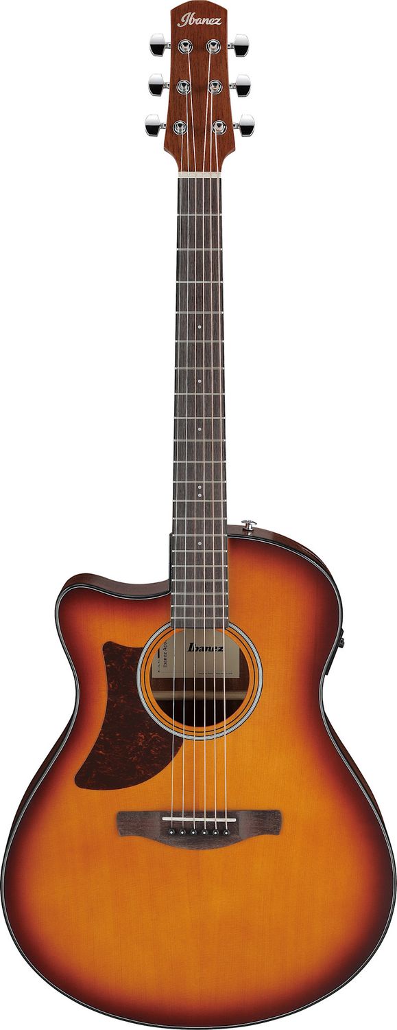 Ibanez AAM50LCEOLB - Open Pore Light Brown Sunburst Top, Natural Open Pore Back and Sides