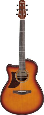 Ibanez AAM50LCEOLB - Open Pore Light Brown Sunburst Top, Natural Open Pore Back and Sides
