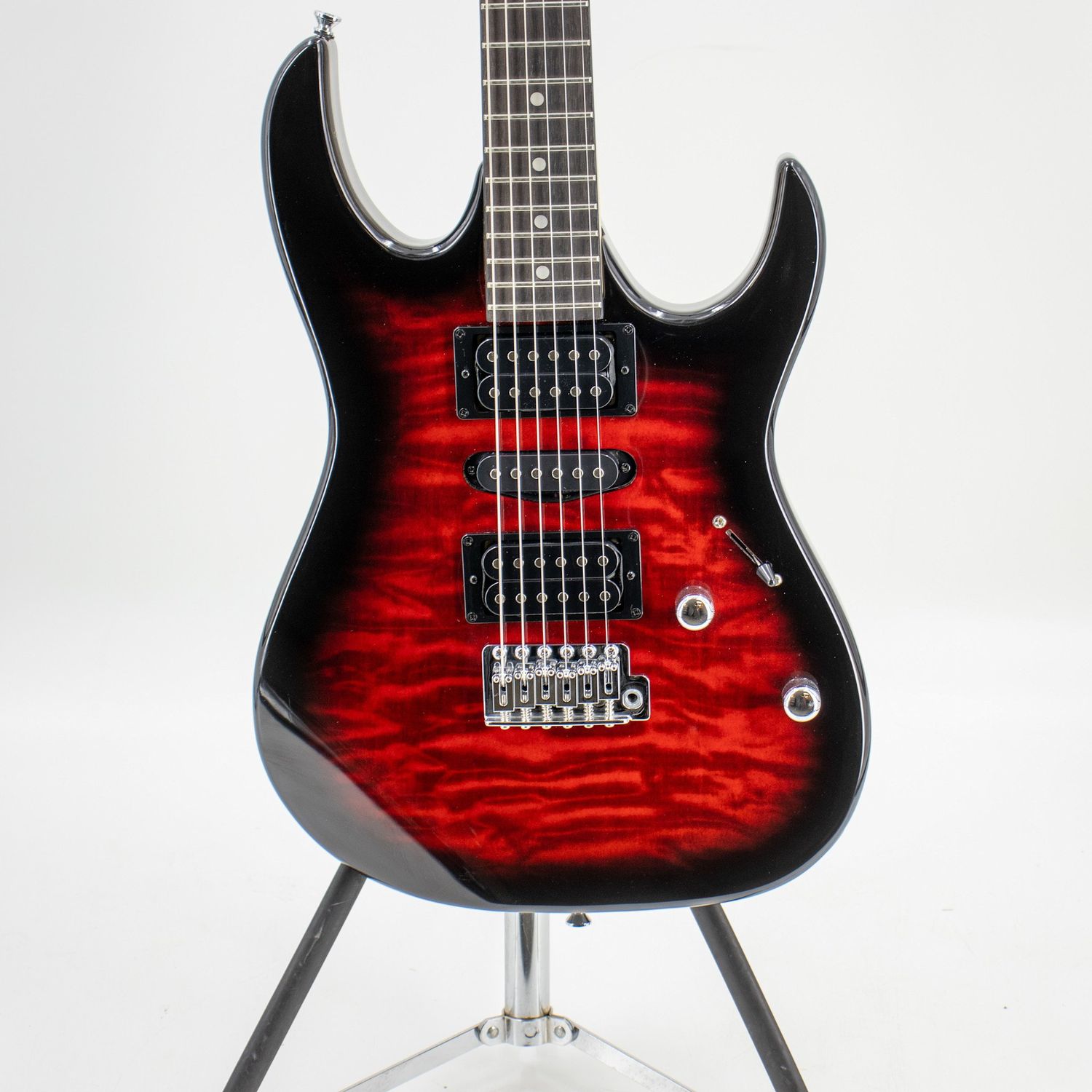 Ibanez Gio GRZ70QA in Transparent Red Burst