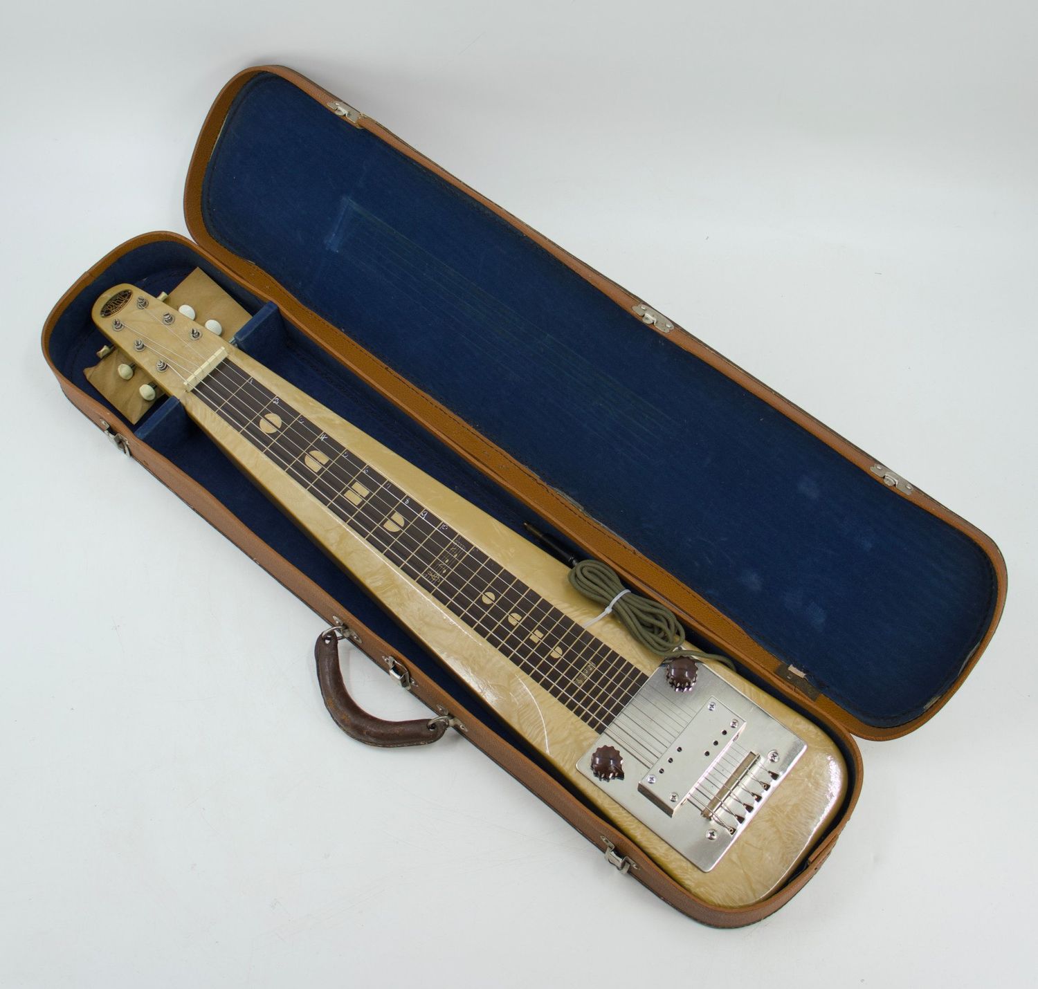 Used Oahu Tonemaster Pearloid Lap Steel Guitar w/Original Electronics and Cable – Very Good