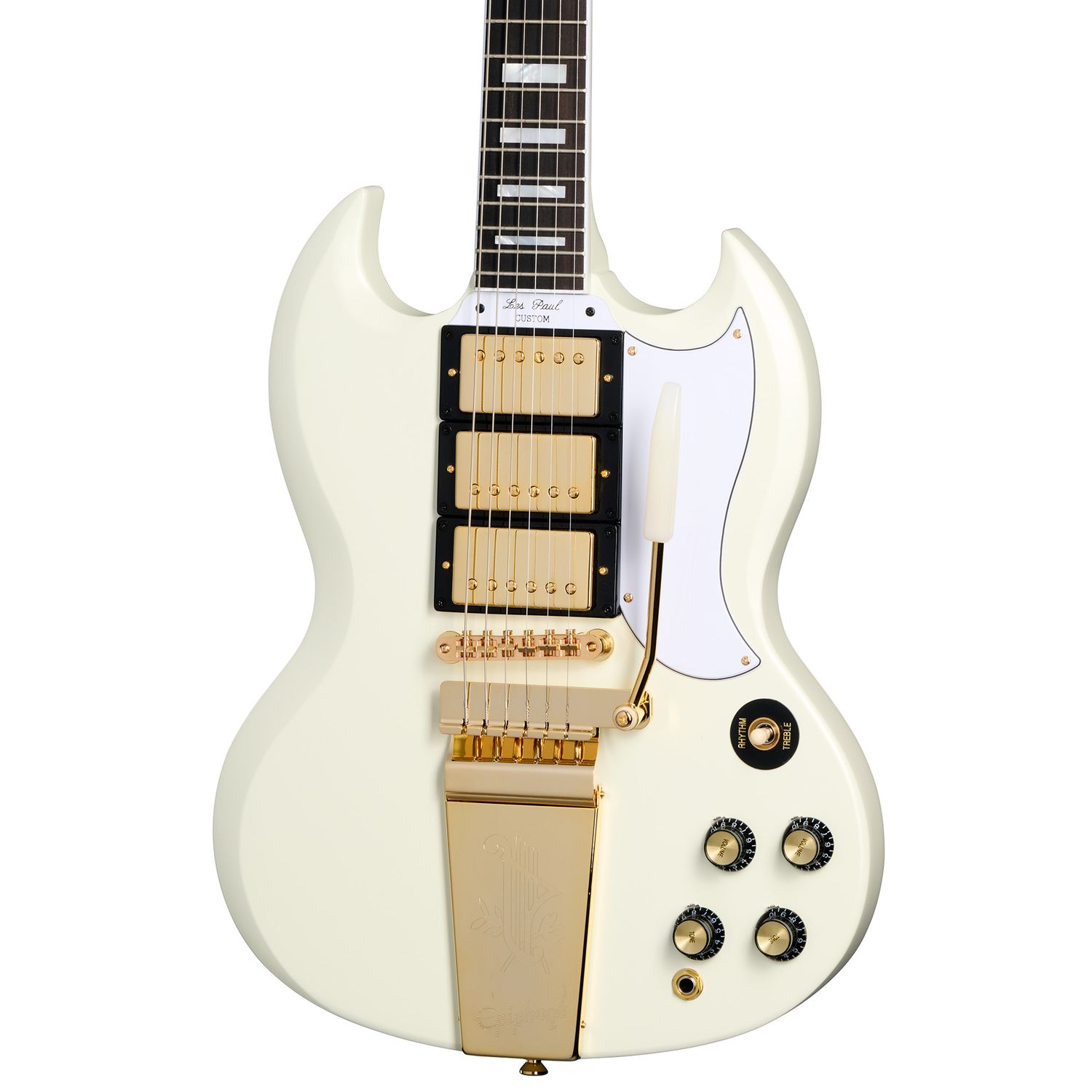Epiphone 1963 Les Paul SG Custom with Maestro Vibrola – Classic White (w/ Hard Case)