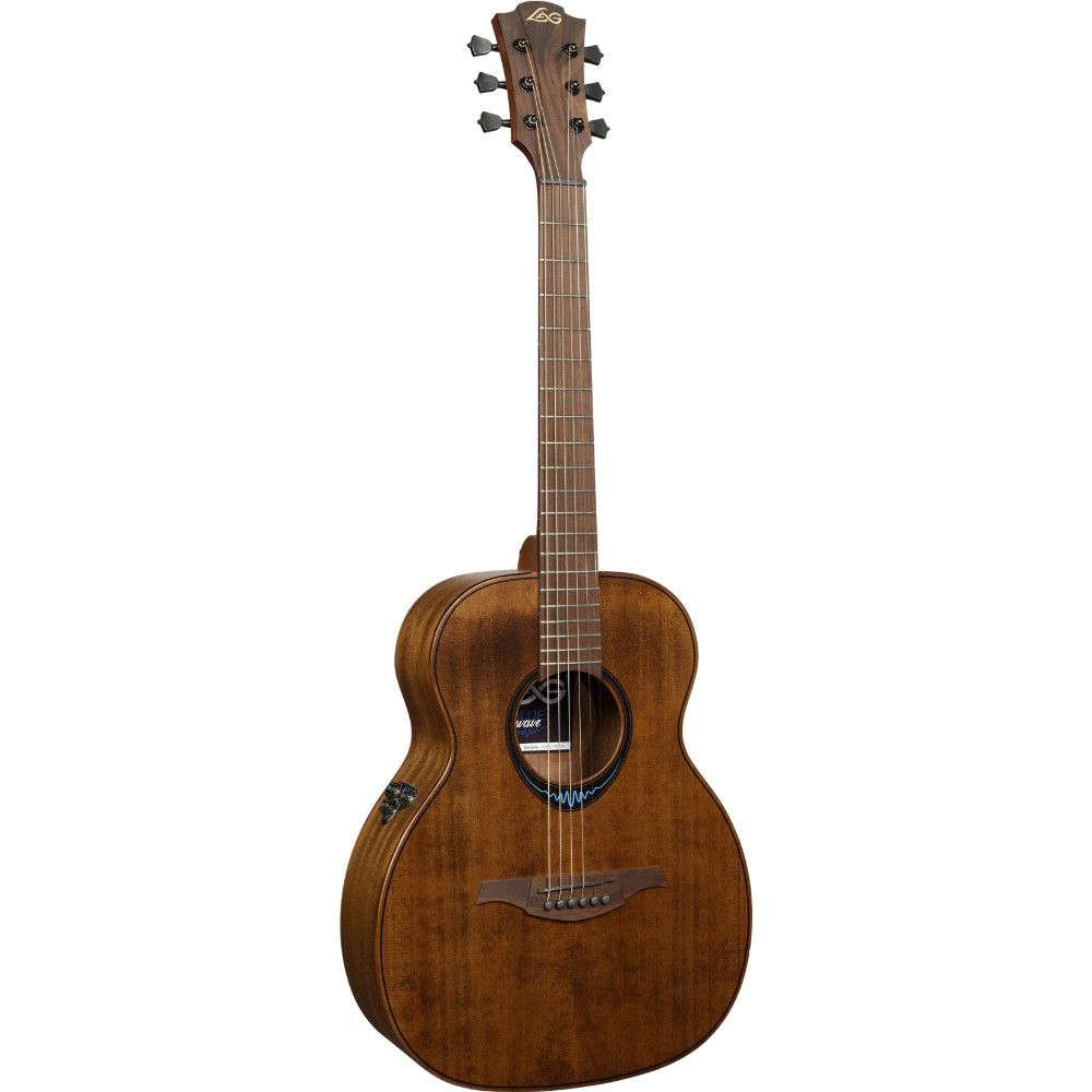 LAG Guitars Blue Wave Travel Electro Brown w/ Gig Bag